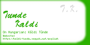 tunde kaldi business card