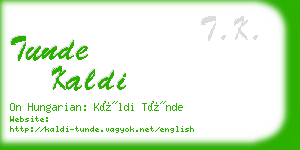 tunde kaldi business card